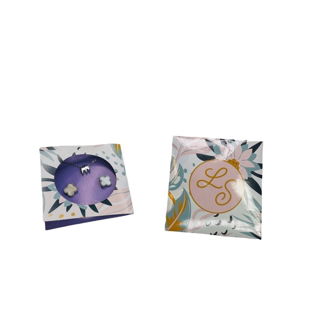 Nwt Lily Sky Karma Necklace + Earrings Set